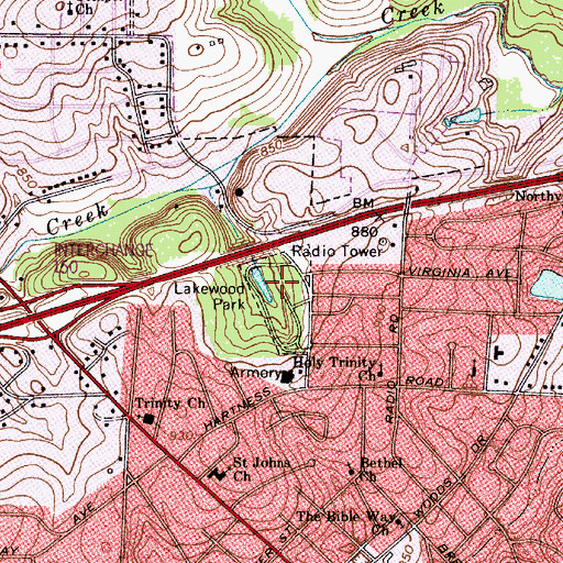 Topographic Map of Lakewood Park, NC