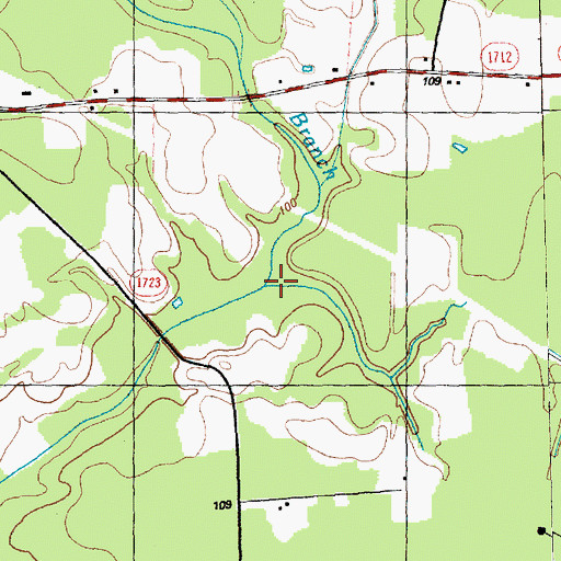 Topographic Map of Lamb Branch, NC