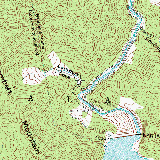 Topographic Map of Lambert Cove, NC