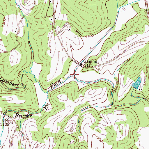 Topographic Map of Lambert Fork, NC