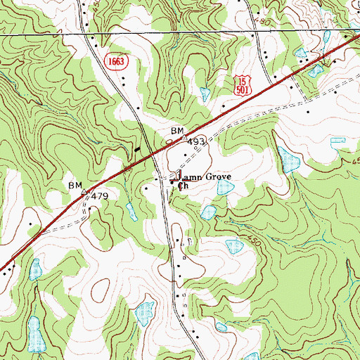 Topographic Map of Lamn Grove Church, NC