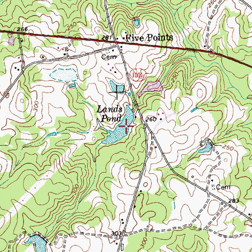 Topographic Map of Lands Pond, NC