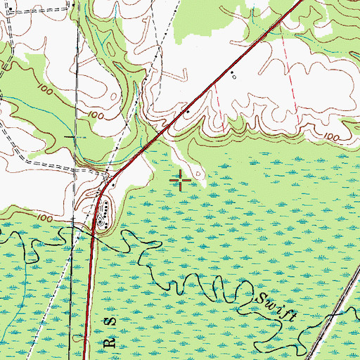 Topographic Map of Lane Swamp, NC