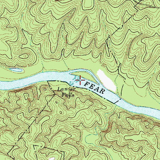 Topographic Map of Lanier Falls, NC