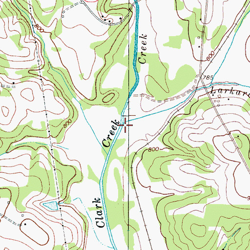 Topographic Map of Larkard Creek, NC