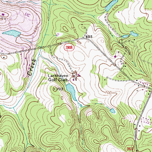 Topographic Map of Larkhaven Golf Club, NC