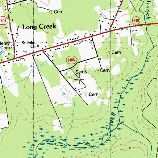 Topographic Map of Larkins Cemetery, NC