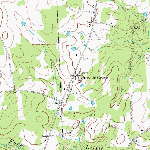 Topographic Map of Lattisville Grove Church, NC