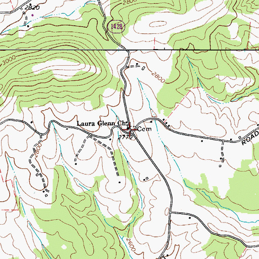 Topographic Map of Laura Glenn Church, NC