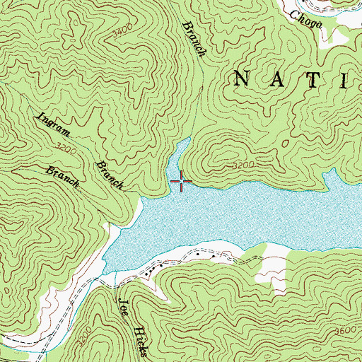 Topographic Map of Laurel Branch, NC
