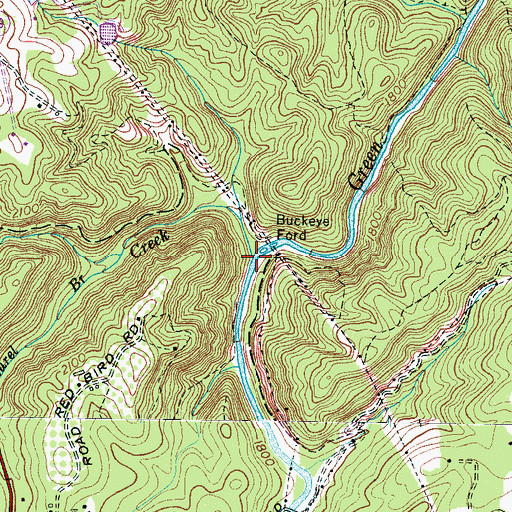 Topographic Map of Laurel Creek, NC