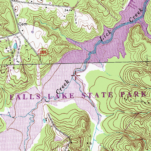 Topographic Map of Laurel Creek, NC