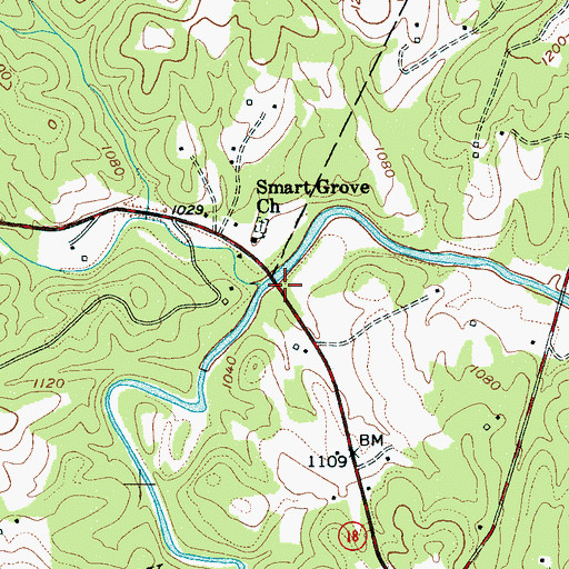 Topographic Map of Laurel Creek, NC