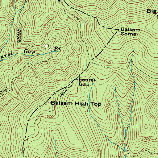 Topographic Map of Laurel Gap, NC