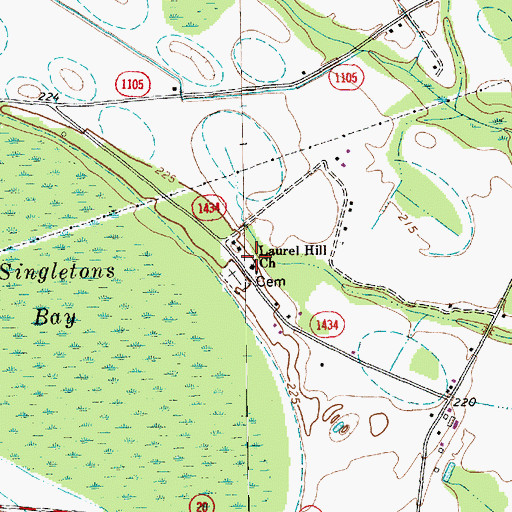 Topographic Map of Laurel Hill Church, NC