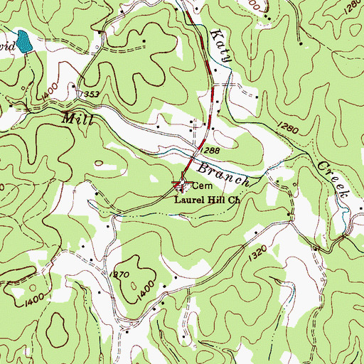 Topographic Map of Laurel Hill Church, NC