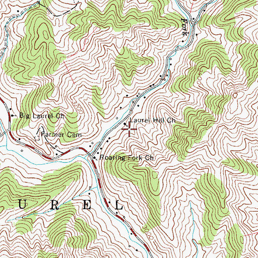 Topographic Map of Laurel Hill Church, NC