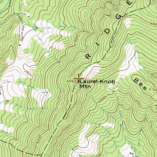 Topographic Map of Laurel Knob Mountain, NC