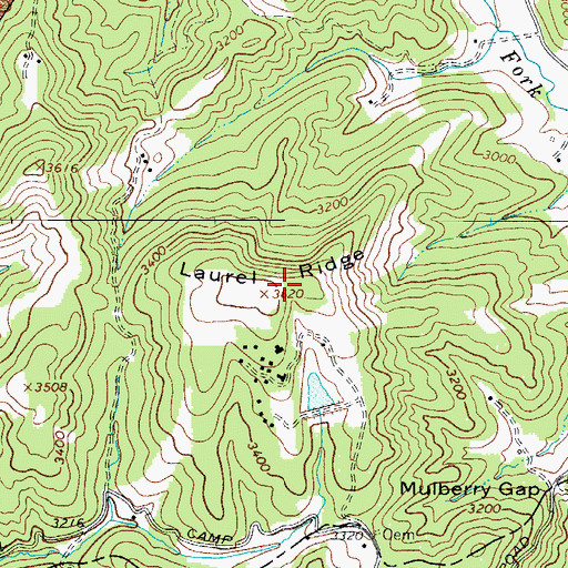 Topographic Map of Laurel Ridge, NC