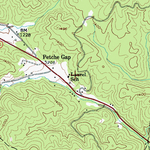 Topographic Map of Laurel School, NC
