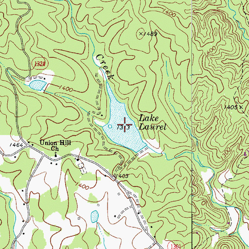 Topographic Map of Lake Laurel, NC