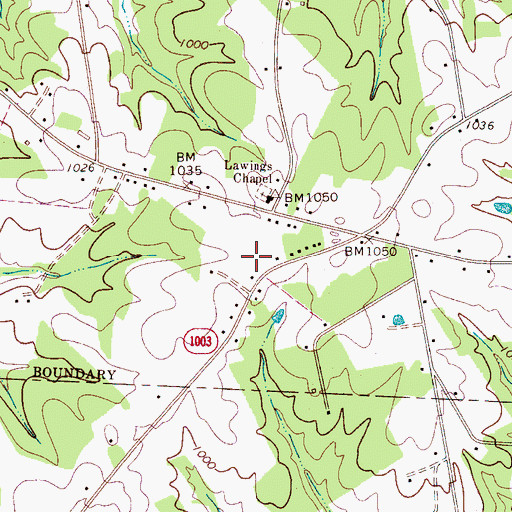 Topographic Map of Lawings Chapel, NC