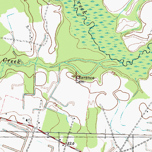 Topographic Map of Lawrence Cemetery, NC