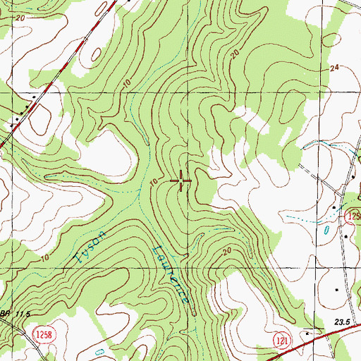 Topographic Map of Lawrence Run, NC