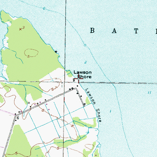 Topographic Map of Lawson Shore, NC