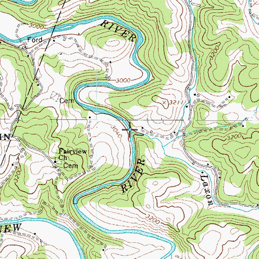 Topographic Map of Laxon Creek, NC