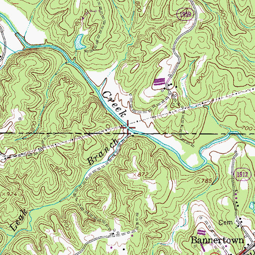 Topographic Map of Leak Branch, NC