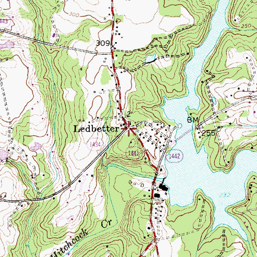 Topographic Map of Ledbetter, NC