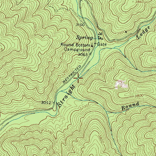 Topographic Map of Ledge Creek, NC