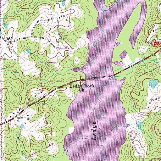 Topographic Map of Ledge Rock Church, NC