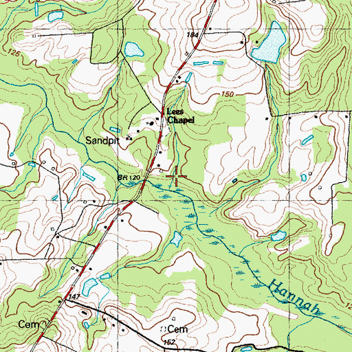 Topographic Map of Lee Bridge, NC