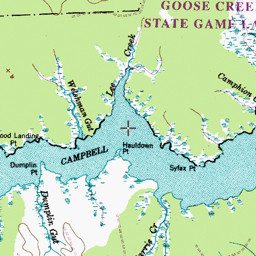 Topographic Map of Lee Creek, NC