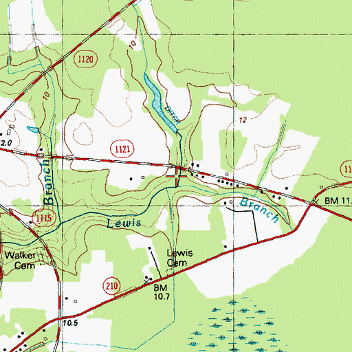 Topographic Map of Lee Ditch, NC