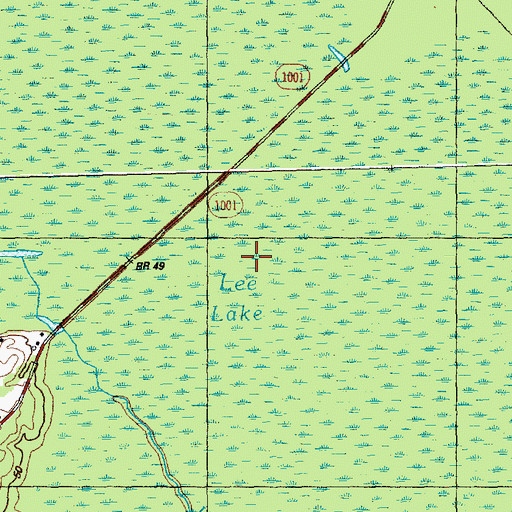 Topographic Map of Lee Lake, NC