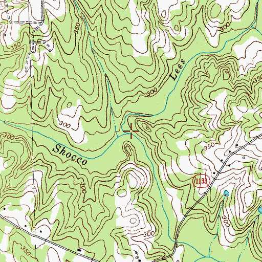 Topographic Map of Lees Branch, NC