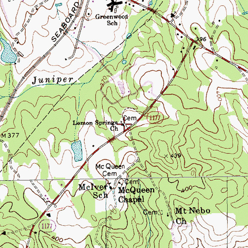 Topographic Map of Lemon Springs Church, NC