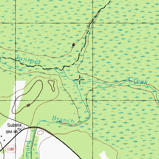 Topographic Map of Leonard Branch, NC