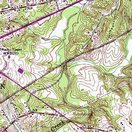 Topographic Map of Leonard Creek, NC