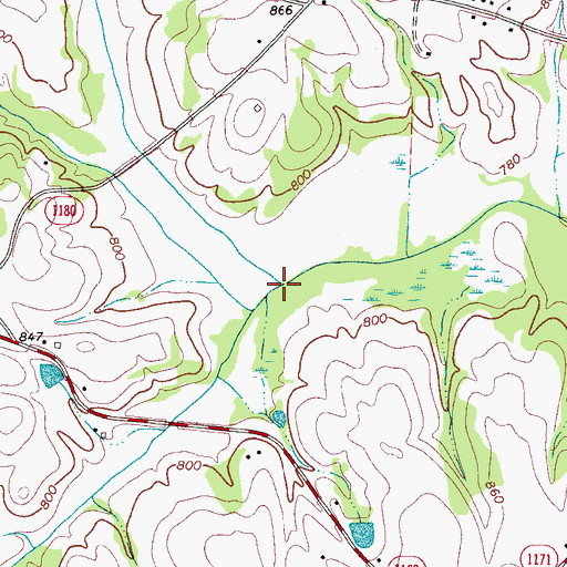 Topographic Map of Leonard Fork, NC