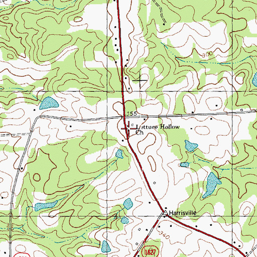 Topographic Map of Lettuce Hollow Church, NC