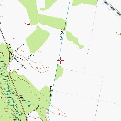 Topographic Map of Lewis Canal, NC