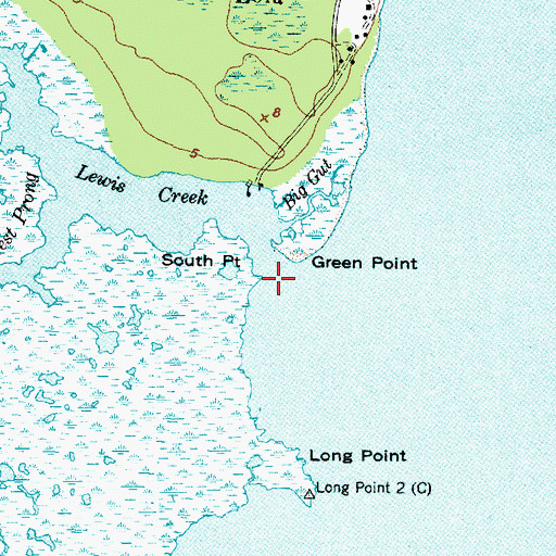 Topographic Map of Lewis Creek, NC