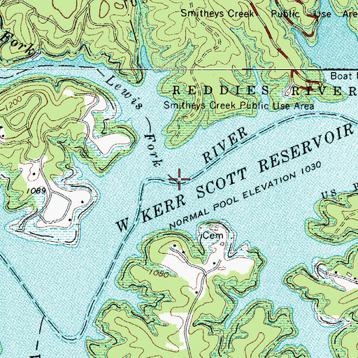 Topographic Map of Lewis Fork, NC