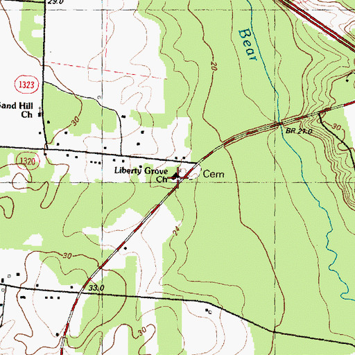 Topographic Map of Liberty Grove Church, NC