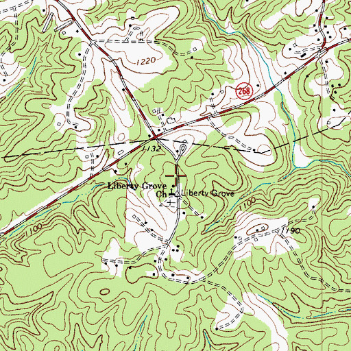Topographic Map of Liberty Grove Baptist Church, NC