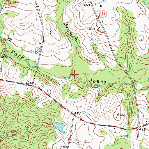 Topographic Map of Lick Branch, NC